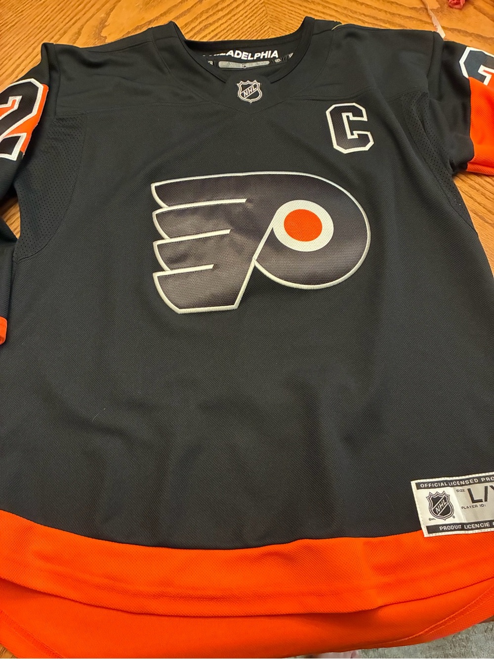 NHL Black and Orange Official Licensed Jersey L/XL Giroux